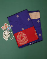 Ink Blue Banarasi Katan Silk Saree
